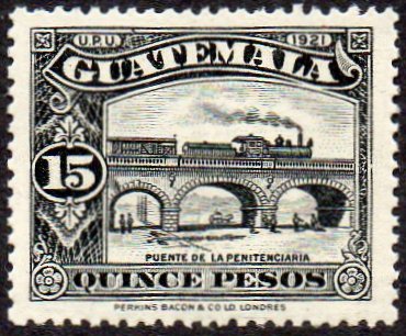 Railway Stamp Guatemala Puente de la Penitenciaria